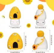 4 Pieces Marshmallow Mug Hats Summer Knitted Mini Mug Topper Hat Cover for Fa...