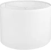 White Lamp shade, Drum Lamp Shade for Table Lamps Floor Lamp, 13" Top X 13" Bottom X 10" High White Large Line Fabric Lamp Shade, Easy Assembly Replacement Lampshade