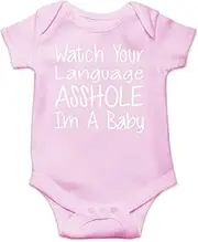 [CBTwear] Watch Your Language I'm A Baby Funny Romper Cute Novelty Infant One-piece Baby Bodysuit