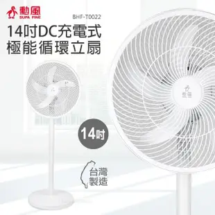 【勳風】14吋充插兩用DC扇立扇循環電風扇(BHF-T0022)