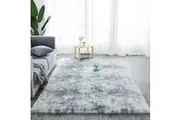 Light Grey 100cm x 160cm Soft Plush Floor Carpet Rug Mat Living Room Bedroom