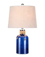 JONATHAN Y Designs Azure 23.5in Glass Bottle LED Table Lamp