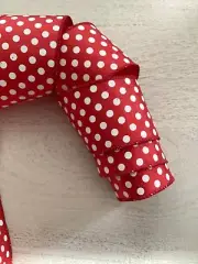 5 yds. RED & WHITE POLKA DOT WIRE RIBBON 2 1/2" Wide