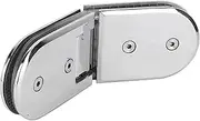 Folding Butt Hinges,Shower Glass Door Hinge Panel,Bathroom Clamp Clip,135 Degree, Glass Shower Room Doors Hinge Replacement Parts, Heavy Duty Bathroom Gate Clamp Shower Door Bracket Hinge Plated Clip,