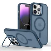 IPhone 14 Pro Case,Compatible With MagSafe,Built-in Stash Stand Phone Case,Scratch-Resistant Back Cover-Blue
