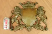 Signed Canova Traditional Crest Power Behind Shield Bronze Art Decorative Decor