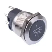 Cockpit / Cabin Light 1 White LED Momentary 22mm Vandal Push Button Switch 12V