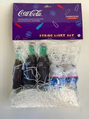 Vintage Coca-Cola string lights, bears and coca cola bottles, unopened package