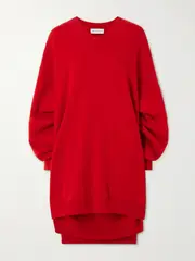 [Marie Adam-Leenaerdt] Marie Adam-Leenaerdt - Layered Wool Mini Dress - medium medium Red