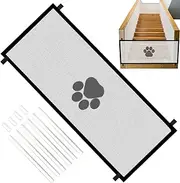 Expandable Fence Gate - Pet Stair Barrier, Extra Wide Dog Gate | Retractable Indoor Safety Barrier, collapsibl Net Fence, Freestanding Pet Barriers for Stairs, Doorways, Halls, Kitchen (S: 110x78cm,