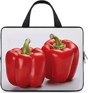 Laptop Case Sleeve Shockproof Computer Carrying Bag Two Red Bell Peppers Laptop Bag Tote Lightweight Notebook Case Cover Traveling Briefcase Handle Bags for Travel Business 17inch, Two Red Bell