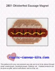 Oktoberfest Sausage Magnet-Plastic Canvas Pattern or Kit