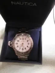 Nautica Titanium Watch A18522G Brand New in Box Silver Diver