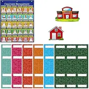 [Generic] Classroom Management Pocket Chart | 74 Cards Classroom Attendance Chart - Attachable Photos Helping Hands Pocket Chart For Preschool Sunday School Daycare, Who Is Here