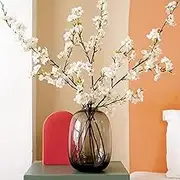 Bacucine 6PCS Artificial Cherry Blossom Branches Faux Cherry Silk Flowers Vine Tall Stems Artificial Flower for Vase Wedding Home Decor (White)