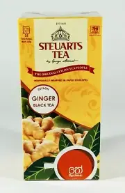 Ceylon Steuart 100% Organic Ginger tea (25 Bags) with antioxidants for Immunity