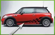 Checkered Flag Stripes Graphics - Fits Mini Cooper 2007-2013