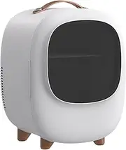 MegLob 8L Retro Mini Refrigerator, Personal Desktop Skin Care Product Beauty Fridge, Vehicle-Mounted 8*330Ml Cans Beverage Freezer, Breast Milk Cosmetics Insulin Medicine Cooler-With Viewing Window,White