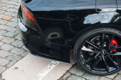 Black Gloss Rear bumper Side Splitters flaps Spats For Audi A7 S7 RS7