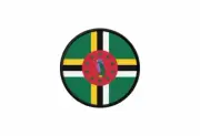 Patch badge print iron on glue flag roundel circle dominica