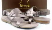 Franco Sarto The Artist's Collection Gia Leather Sandal Grafito Grey Size 6.5