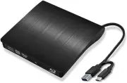 External 6X Blu-ray Player DVD CD Writer USB 3.0 USB C 3D Blu-ray Player Driv...