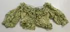 Indikah by Angel Biba Women's Zip-Up Back Ruffle Cropped Top HM7 Green Small NWT