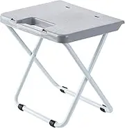 zolyet Portable Folding Stool Heavy Du Metal Fold up Stool Collapsible Stool Fishing Stool Cha for B Picnic Hiking Camping White