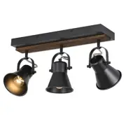 3-Light Track Lighting Kit,Black Semi Flush Mount Ceiling Light with 3