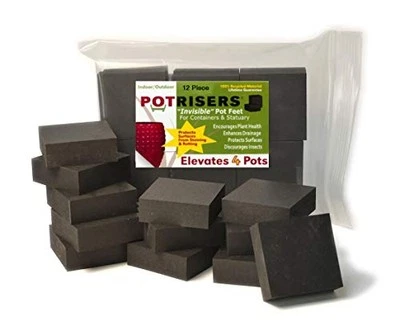 PRB 2-12 (Size Large-12 Pack) Plant-Container-Accessories, 12-Pack, Black