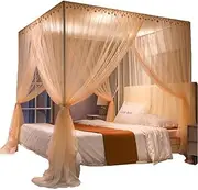 Mosquito NET Elegant Bed Canopy Retractable U-Shaped Floor Mosquito Net Three-Door Bold Stainless Steel Bracket for Covering Beds, Cribs, Hammocks (Color : Jade, Size : 1.8m)