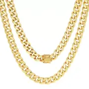 10K Yellow Gold Mens 7.5mm Miami Cuban Link Chain Italian Necklace Box Clasp 22"
