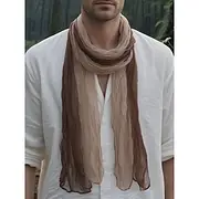 Men's lightweight crinkled chiffon scarf in tie-dye ombre, Perfect for bohemian travel, Everyday layering and spring/fall looks