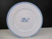 RAYNAUD TROPIC BLUE DINNER PLATE - Monogram BBW - 10 3/4" 0509D
