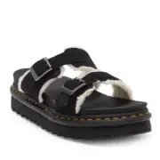 Dr. Martens Myles Faux Fur Platform Sandal (Unisex), Black, Size 14, NWT