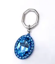 New in Box SWAROVSKI Aqua Blue Crystal Lucent Charm Key Ring Pendant 5666644