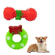 Toy Christmas Dog Toy Set Squeaky Puppy Dog Chew Toy for Teething Small Dogs-Style 1
