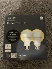 GE C-LIFE SMART DIMMABLE LIGHT BULBS (2) LED A19 in Retail Box!!