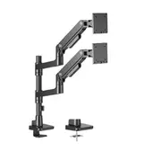 Brateck LDT81-C024P-B NOTEWORTHY POLE-MOUNTED HEAVY-DUTY GAS SPRING DUAL MONITOR ARM Fit Most 17'-49' Monitor Fine Texture Black(new) LDT81-C024P-B