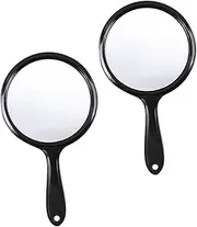 HONMEET Double Sided Girl Mirror Simple Handle Makeup Tool High Definition Multi-use
