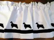 Welsh Springer Spaniel Dog Window Valance Curtain in Your Choice of Colors