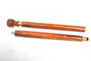 Fractal Burning Epoxy Wooden Walking Stick Hiking Staff Wooden Shaft Solid Brass
