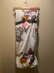 Hello Kitty White Plush Throw Blanket - Halloween with Witch/Mummy/Ghost - 60x70