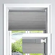 LazBlinds Cordless Cellular Shades No Tools No Drill Light Filtering Cellular Blinds for Window Size 31'' W x 64'' H, Dovy Grey