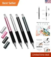 Deluxe 4 Pack of Stylus Pens - 2-in-1 Design for iPhone, iPad & Android Devices