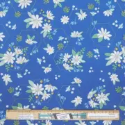 Quilting Patchwork Sewing Fabric Blue Daisy Fields 50x55cm FQ