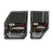 Motobilt MotoSkinz Interior Door Graphics for Jeep JLU/JT-Red to Yellow Gradiant