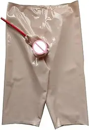 [DAIJES] Latex shorts high waist with penis sheath and tube(Orange,S)