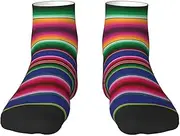 [JBYJBX] Colorful Mexican Stripes Print Adult Socks Womens Mens Workout Thermal Cozy All-Season Gift Holiday Articles Use