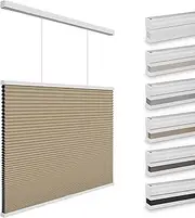 Changshade Blackout Cellular Shades Cordless, Top Down Bottom Up Blinds for Windows, 1.5" Single Cell Pleated Honeycomb Window Shades for Bedroom, Child Room,19" Width x36 Height,Light Brown